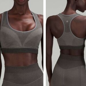 Lululemon Seamless Racerback Train Bra grey size 4
